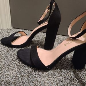 Black block heels